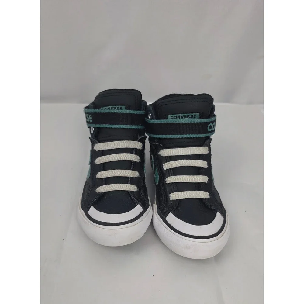 Converse Kids Pro Blaze Strap High Top Sneakers Black Teal 373216C Size 12 Youth